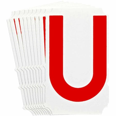 Brady Quik-Align 5160 Series Polyester 4 in Lbl Legend: U Red 10PK 5160P-U